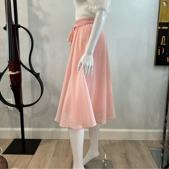 NWT Flint  Moss  Pink Chiffon Flowy Full Skirt - Picture 4 of 10
